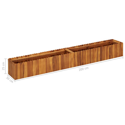 Garten-Hochbeet 200 x 30 x 25 cm Massivholz Akazie - Pazzar.ch