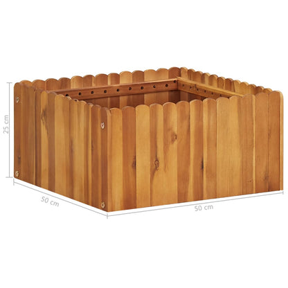 Garten-Hochbeet 50 x 50 x 25 cm Massivholz Akazie - Pazzar.ch