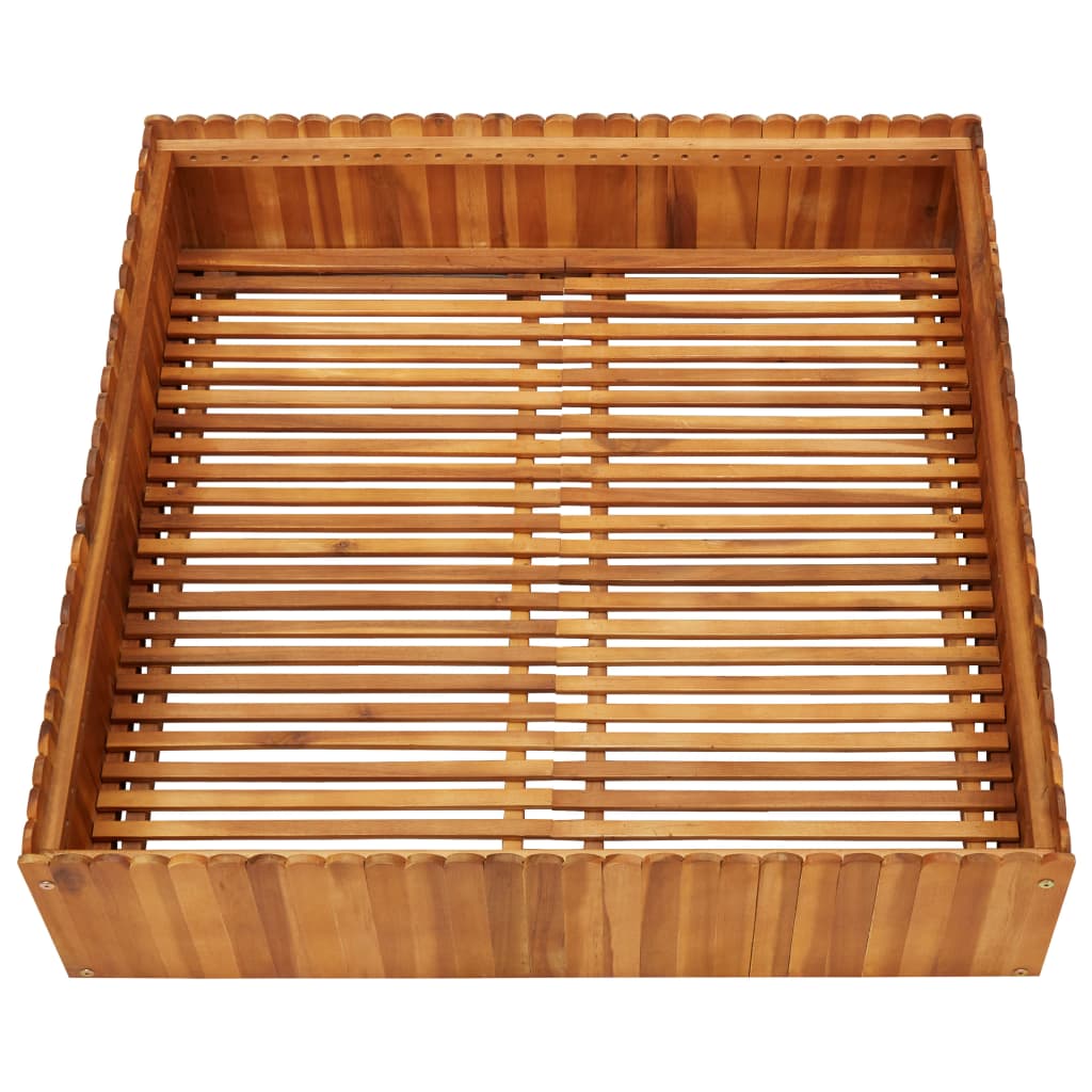 Garten-Hochbeet 100 x 100 x 25 cm Massivholz Akazie - Pazzar.ch
