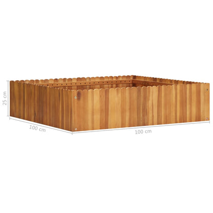 Garten-Hochbeet 100 x 100 x 25 cm Massivholz Akazie - Pazzar.ch