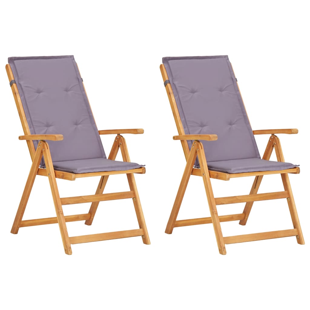 Verstellbare Gartenstühle 2 Stk. Braun Massivholz Akazie - Pazzar.ch
