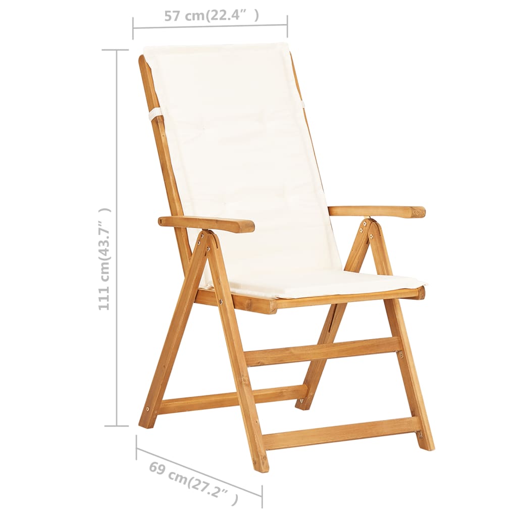 Verstellbare Gartenstühle 2 Stk. Braun Massivholz Akazie - Pazzar.ch