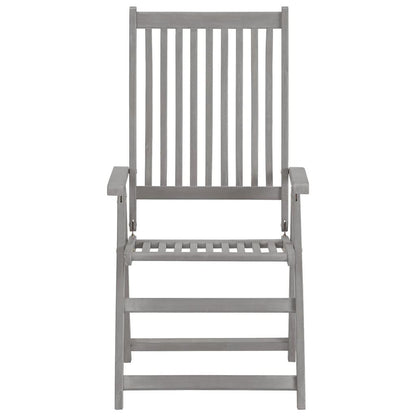 Verstellbare Gartenstühle 2 Stk. Grau Massivholz Akazie - Pazzar.ch