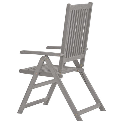Verstellbare Gartenstühle 2 Stk. Grau Massivholz Akazie - Pazzar.ch