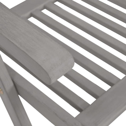 Verstellbare Gartenstühle 2 Stk. Grau Massivholz Akazie - Pazzar.ch