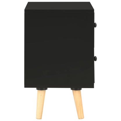 Nachttische 2 Stk. Schwarz 40 x 30 x 50 cm Kiefer Massivholz - Pazzar.ch