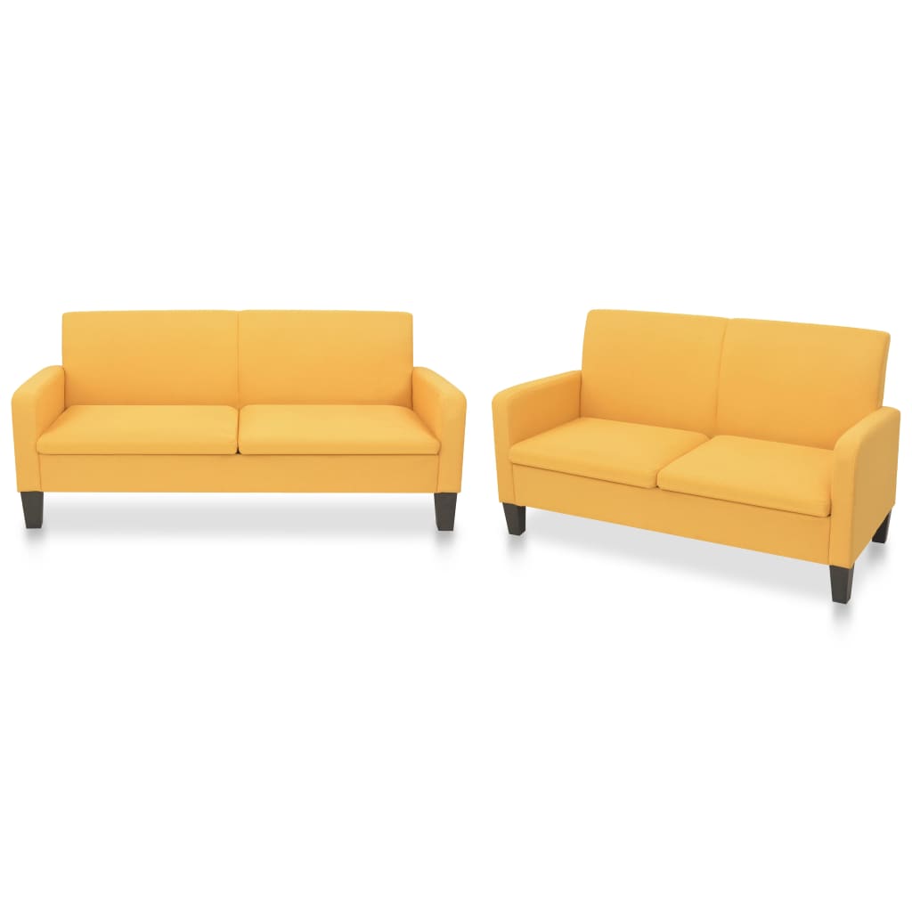 2-tlg. Sofagarnitur Stoff Gelb - Pazzar.ch