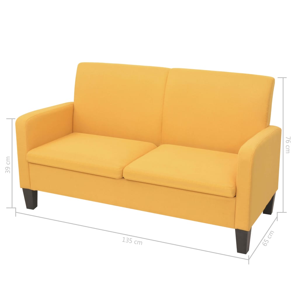 2-tlg. Sofagarnitur Stoff Gelb - Pazzar.ch
