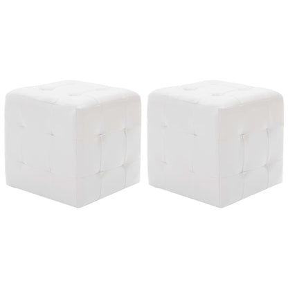 Pouf 2 Stk. Weiß 30x30x30 cm Kunstleder - Pazzar.ch