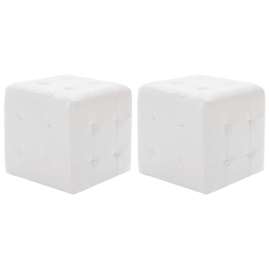 Pouf 2 Stk. Weiß 30x30x30 cm Kunstleder - Pazzar.ch
