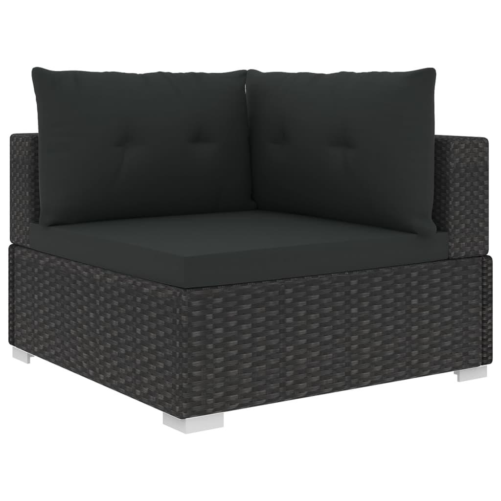 10-tlg. Garten-Lounge-Set mit Auflagen Poly Rattan Schwarz - Pazzar.ch