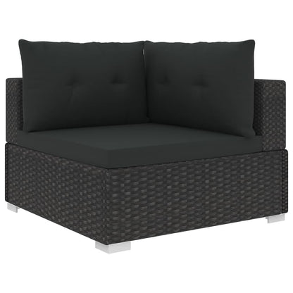 10-tlg. Garten-Lounge-Set mit Auflagen Poly Rattan Schwarz - Pazzar.ch