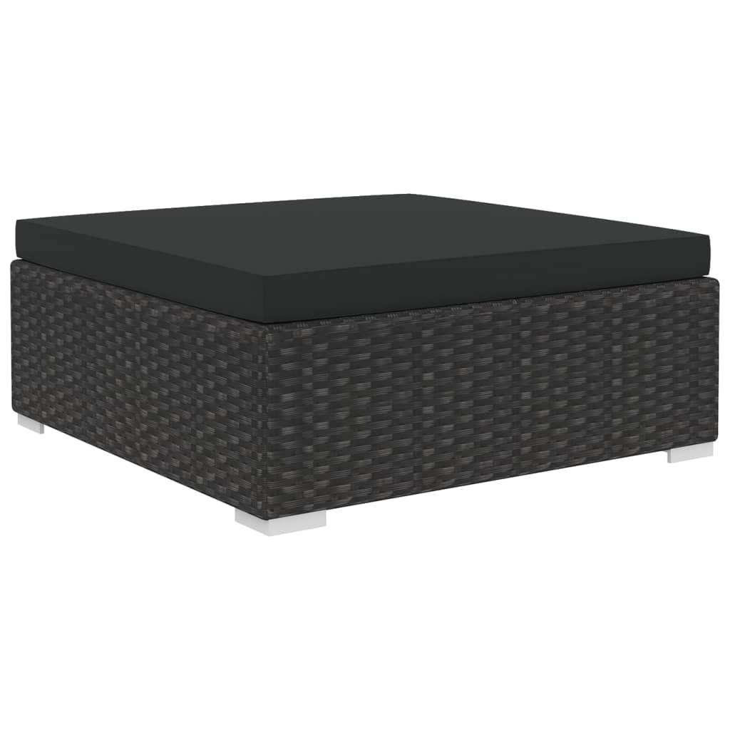 10-tlg. Garten-Lounge-Set mit Auflagen Poly Rattan Schwarz - Pazzar.ch