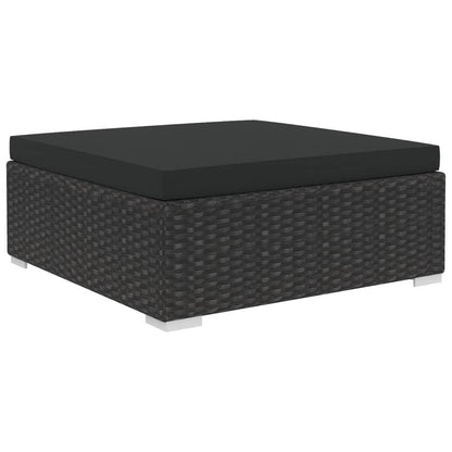 10-tlg. Garten-Lounge-Set mit Auflagen Poly Rattan Schwarz - Pazzar.ch