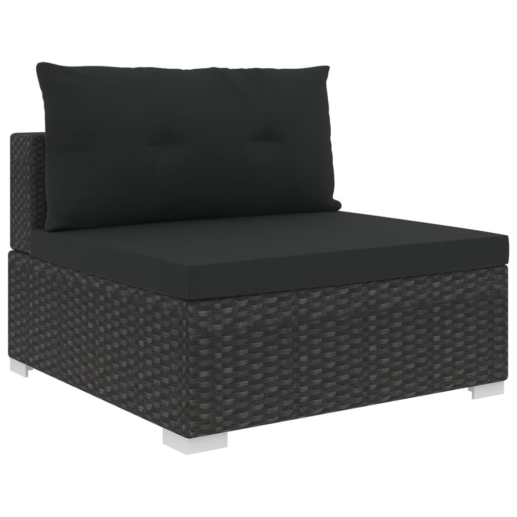 10-tlg. Garten-Lounge-Set mit Auflagen Poly Rattan Schwarz - Pazzar.ch