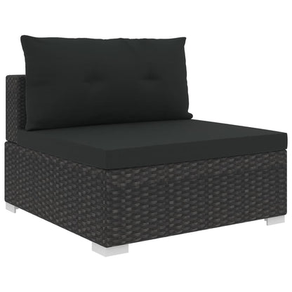 10-tlg. Garten-Lounge-Set mit Auflagen Poly Rattan Schwarz - Pazzar.ch