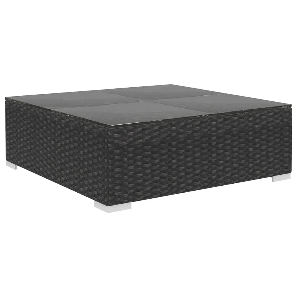 10-tlg. Garten-Lounge-Set mit Auflagen Poly Rattan Schwarz - Pazzar.ch