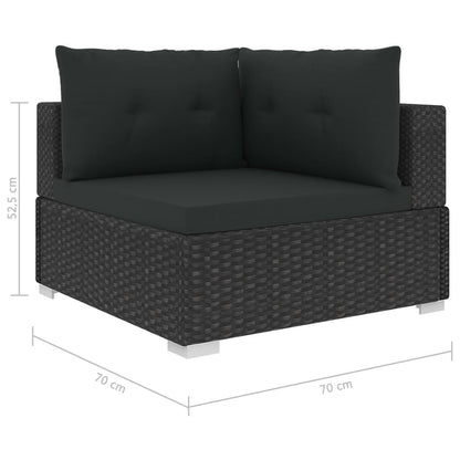 10-tlg. Garten-Lounge-Set mit Auflagen Poly Rattan Schwarz - Pazzar.ch