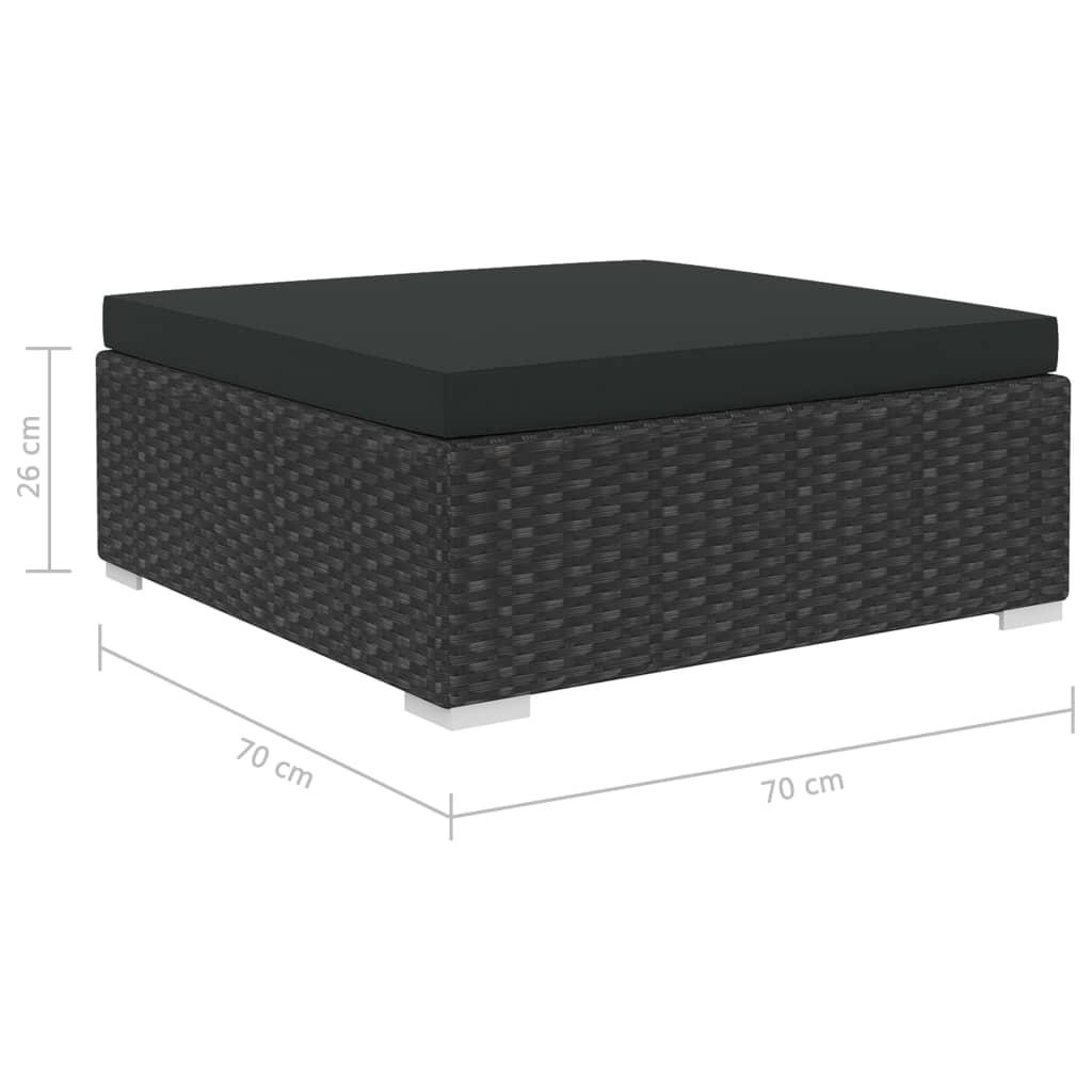10-tlg. Garten-Lounge-Set mit Auflagen Poly Rattan Schwarz - Pazzar.ch