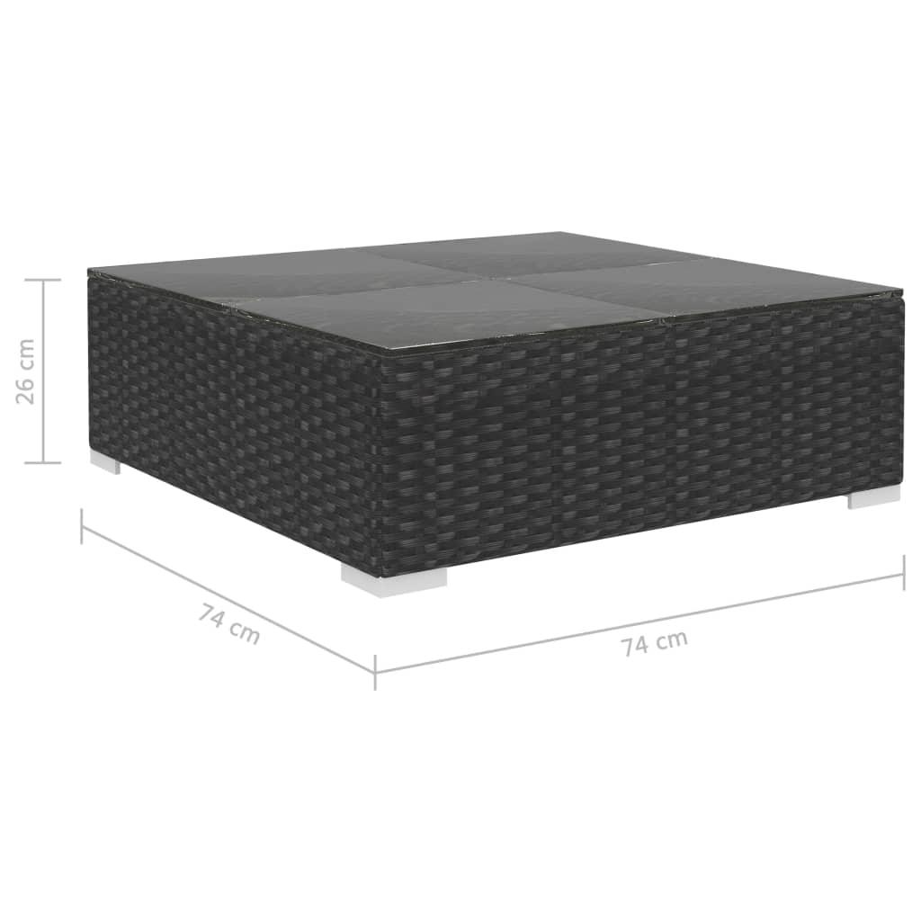 10-tlg. Garten-Lounge-Set mit Auflagen Poly Rattan Schwarz - Pazzar.ch