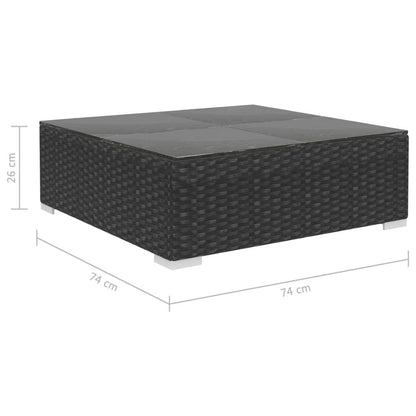 10-tlg. Garten-Lounge-Set mit Auflagen Poly Rattan Schwarz - Pazzar.ch