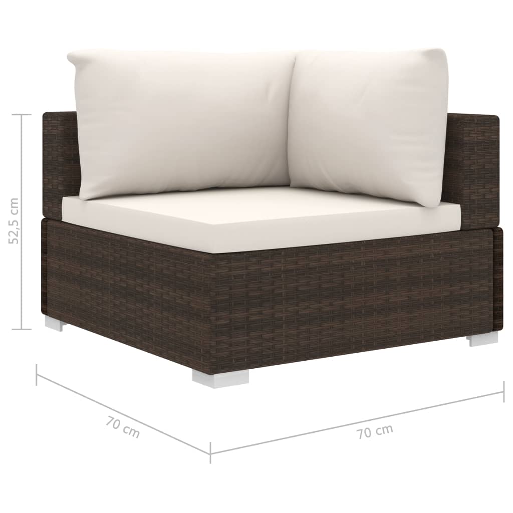 4-tlg. Garten-Lounge-Set mit Auflagen Poly Rattan Braun - Pazzar.ch