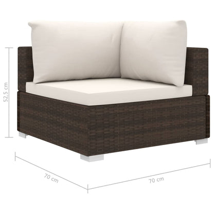4-tlg. Garten-Lounge-Set mit Auflagen Poly Rattan Braun - Pazzar.ch