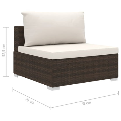 4-tlg. Garten-Lounge-Set mit Auflagen Poly Rattan Braun - Pazzar.ch