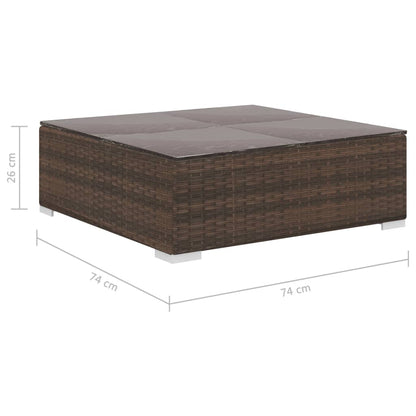 4-tlg. Garten-Lounge-Set mit Auflagen Poly Rattan Braun - Pazzar.ch