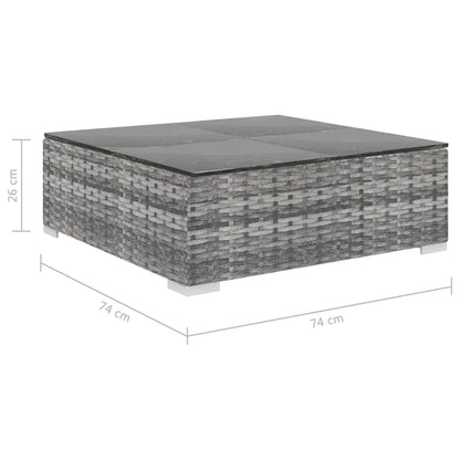 5-tlg. Garten-Lounge-Set mit Auflagen Poly Rattan Grau - Pazzar.ch