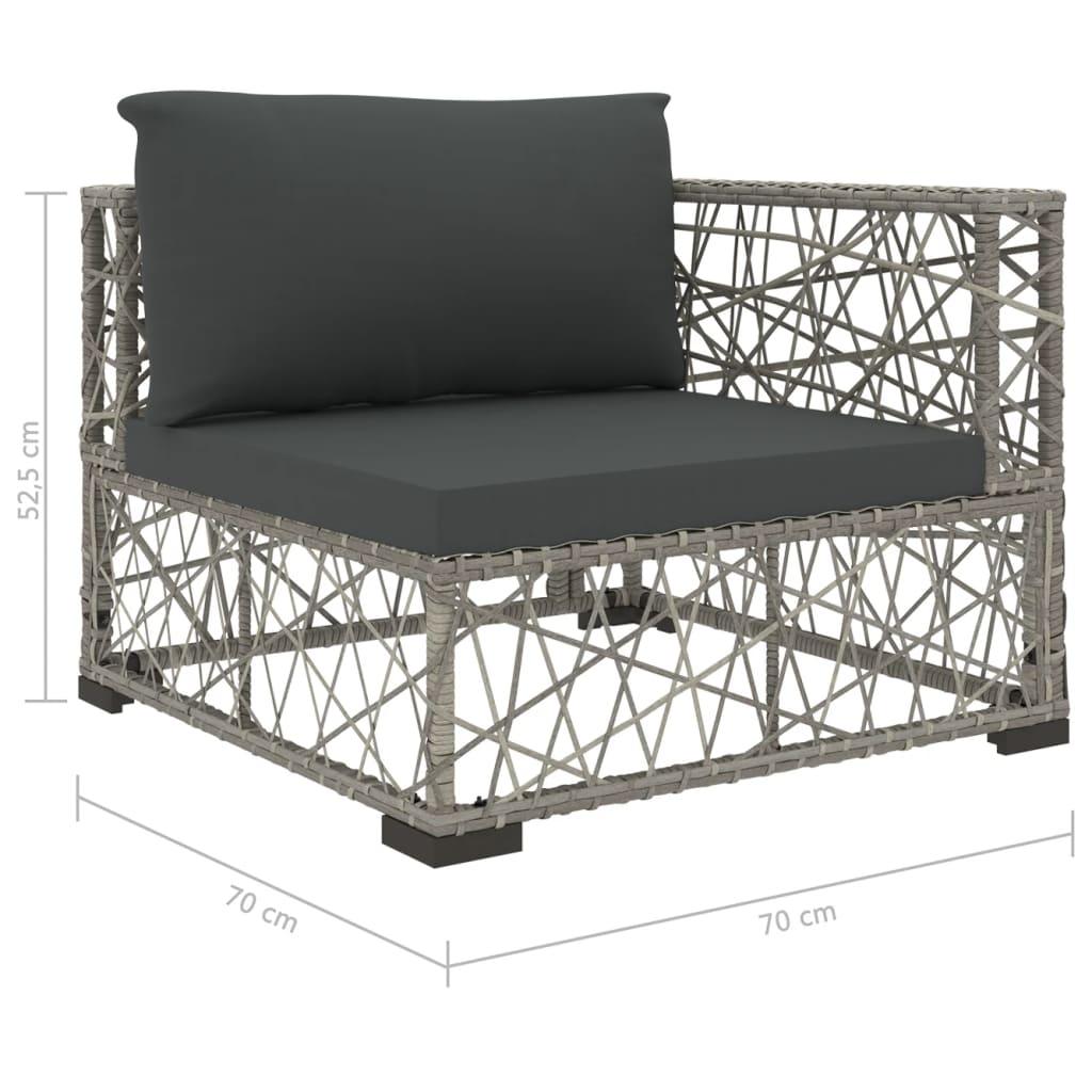5-tlg. Garten-Lounge-Set mit Auflagen Poly Rattan Grau - Pazzar.ch