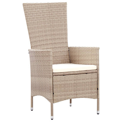 7-tlg. Garten-Essgruppe mit Auflagen Poly Rattan Beige - Pazzar.ch