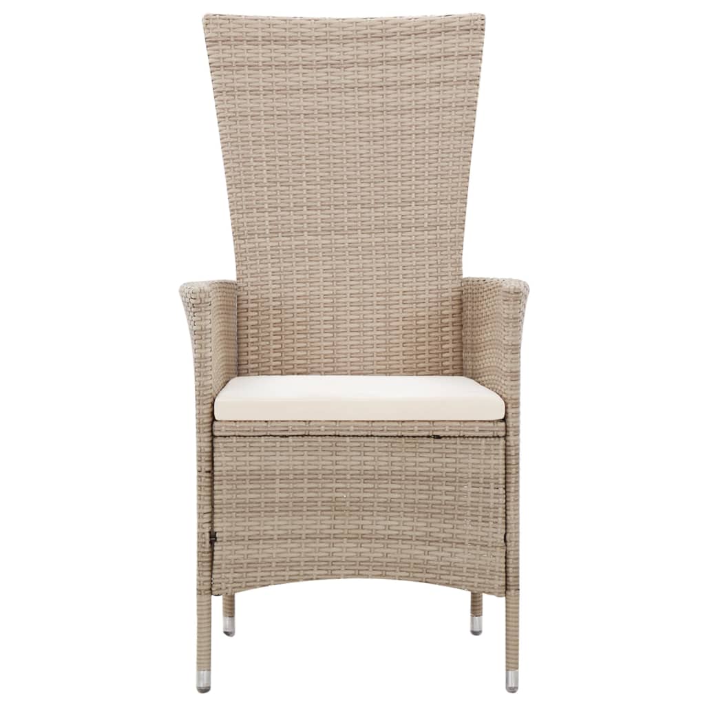 7-tlg. Garten-Essgruppe mit Auflagen Poly Rattan Beige - Pazzar.ch