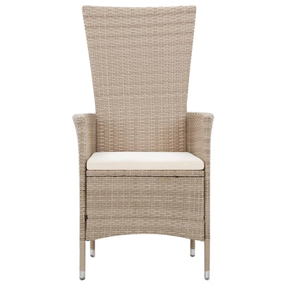 7-tlg. Garten-Essgruppe mit Auflagen Poly Rattan Beige - Pazzar.ch