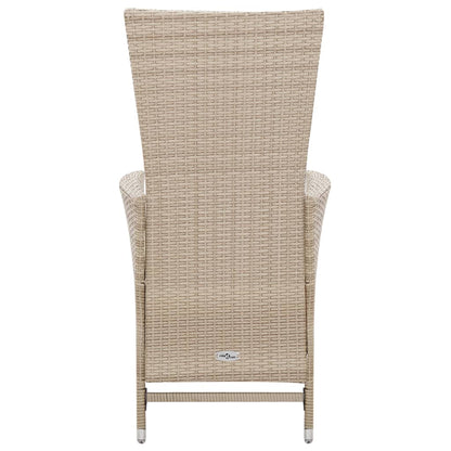 7-tlg. Garten-Essgruppe mit Auflagen Poly Rattan Beige - Pazzar.ch