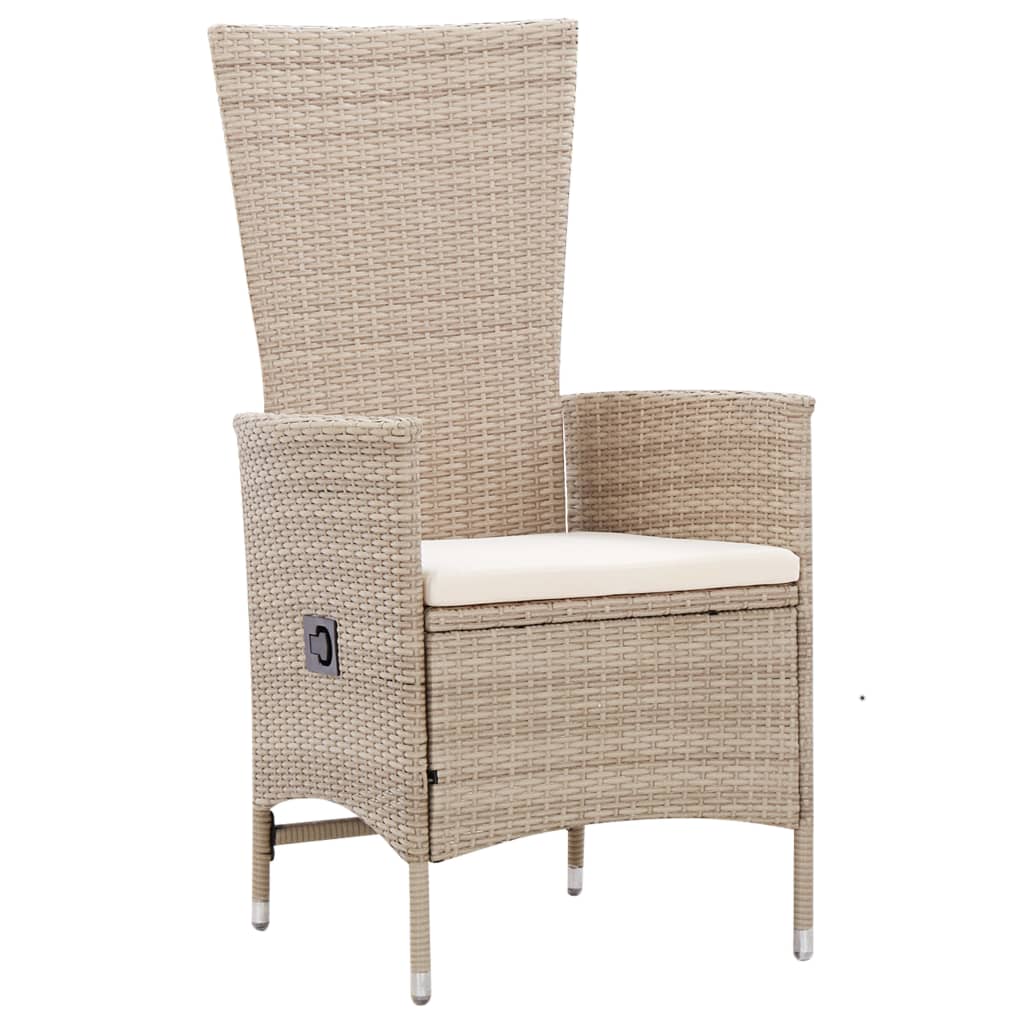 7-tlg. Garten-Essgruppe mit Auflagen Poly Rattan Beige - Pazzar.ch