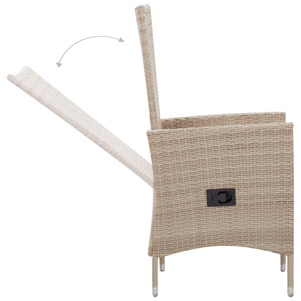 7-tlg. Garten-Essgruppe mit Auflagen Poly Rattan Beige - Pazzar.ch