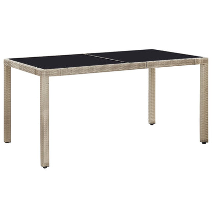 7-tlg. Garten-Essgruppe mit Auflagen Poly Rattan Beige - Pazzar.ch