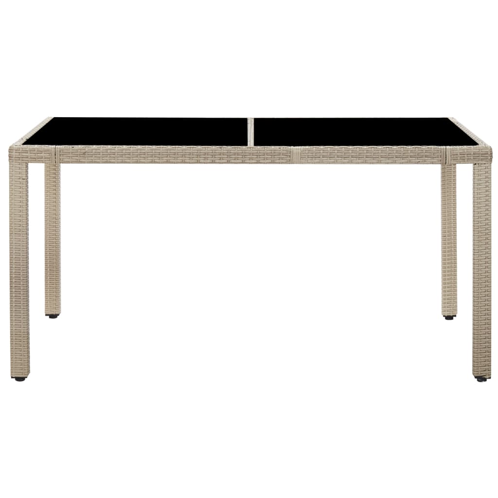 7-tlg. Garten-Essgruppe mit Auflagen Poly Rattan Beige - Pazzar.ch