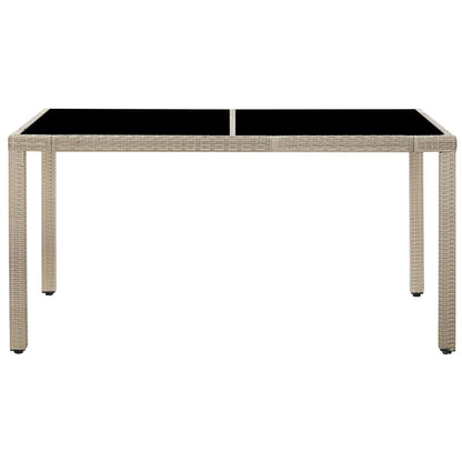 7-tlg. Garten-Essgruppe mit Auflagen Poly Rattan Beige - Pazzar.ch