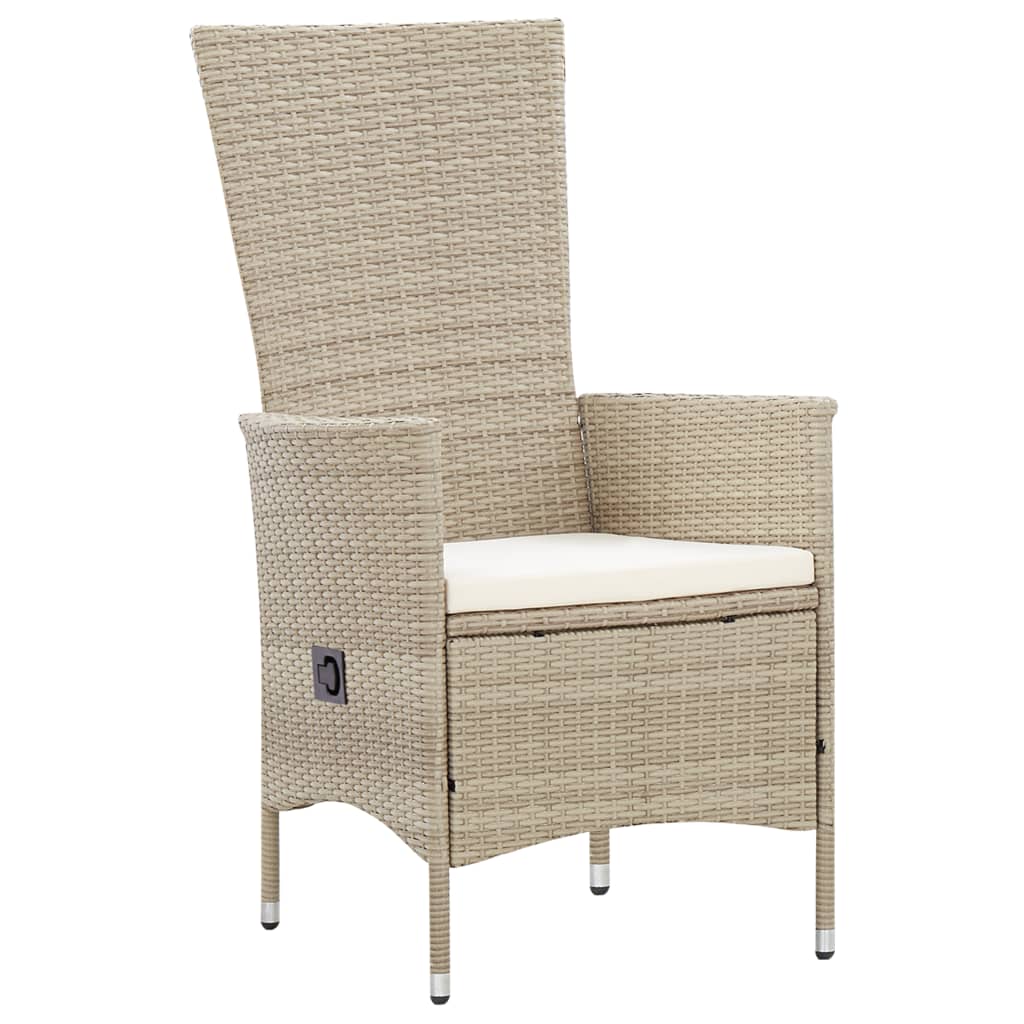 9-tlg. Garten-Essgruppe mit Auflagen Poly Rattan Beige - Pazzar.ch