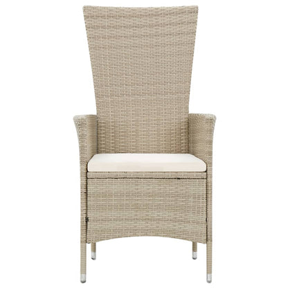 9-tlg. Garten-Essgruppe mit Auflagen Poly Rattan Beige - Pazzar.ch