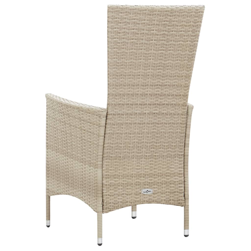 9-tlg. Garten-Essgruppe mit Auflagen Poly Rattan Beige - Pazzar.ch