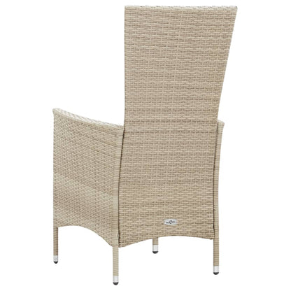 9-tlg. Garten-Essgruppe mit Auflagen Poly Rattan Beige - Pazzar.ch