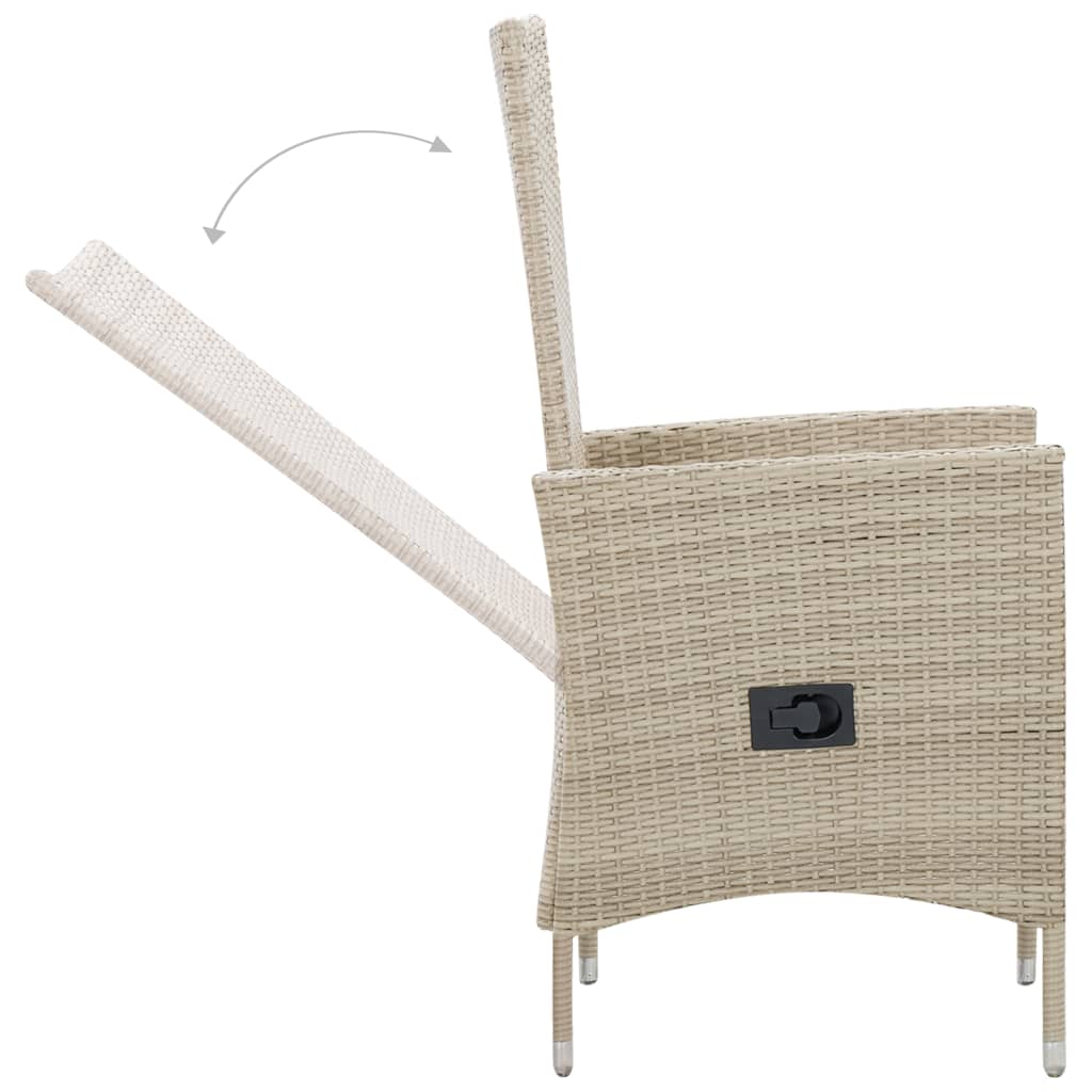 9-tlg. Garten-Essgruppe mit Auflagen Poly Rattan Beige - Pazzar.ch