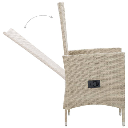 9-tlg. Garten-Essgruppe mit Auflagen Poly Rattan Beige - Pazzar.ch