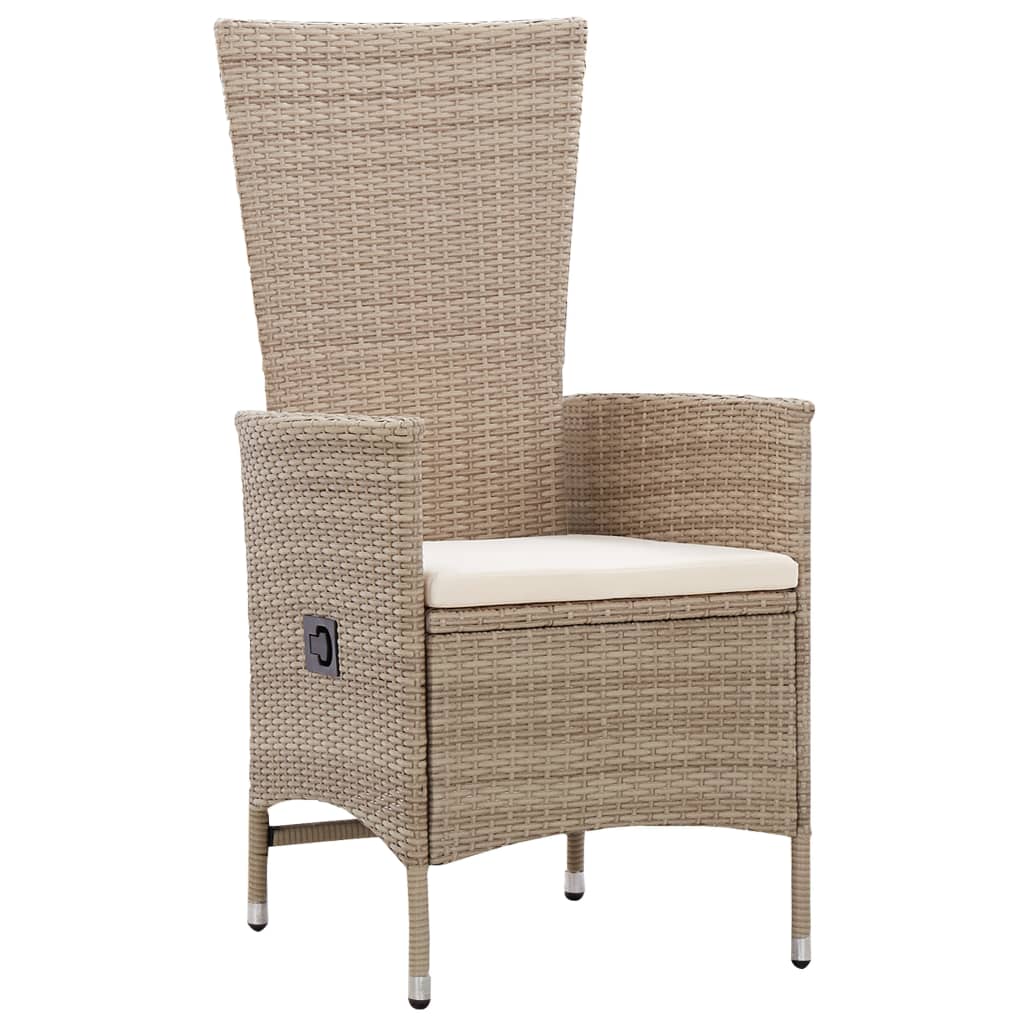 9-tlg. Garten-Essgruppe mit Auflagen Poly Rattan Beige - Pazzar.ch