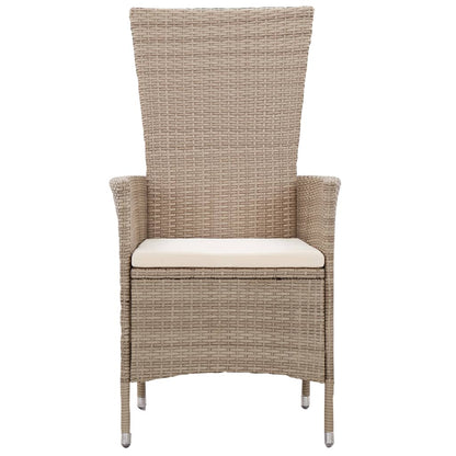 9-tlg. Garten-Essgruppe mit Auflagen Poly Rattan Beige - Pazzar.ch
