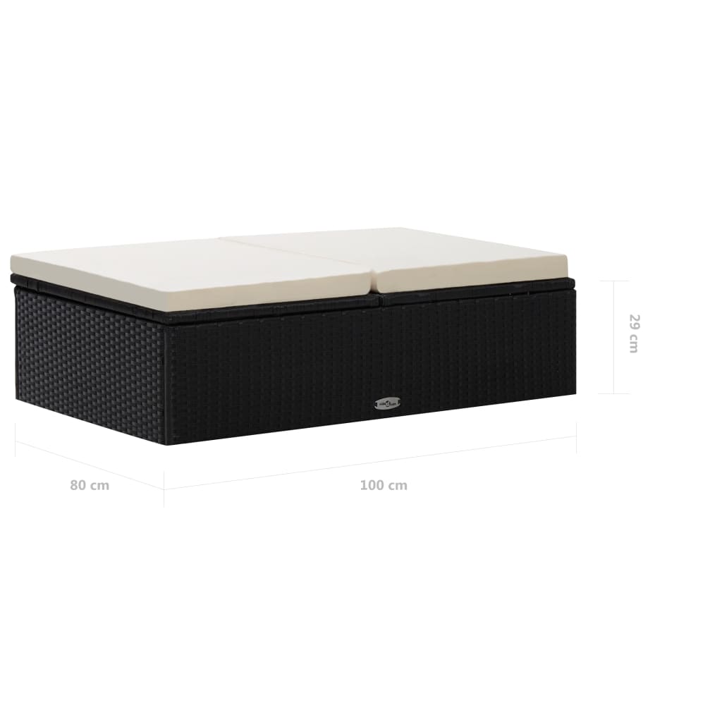 2-tlg. Garten-Lounge-Set mit Auflagen Poly Rattan Schwarz - Pazzar.ch
