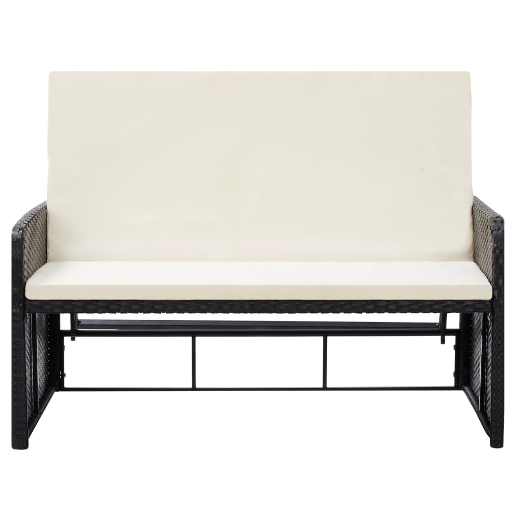 2-tlg. Garten-Lounge-Set mit Auflagen Poly Rattan Schwarz - Pazzar.ch